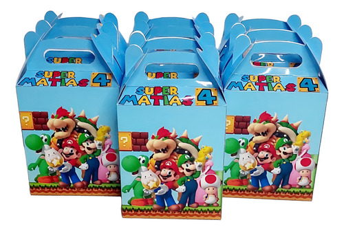 10 Cajas Mc Donald Personalizado Mario Bros