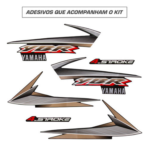 Jogo De Adesivos Para Moto Yamaha Ybr 125 2004 Cor Preta