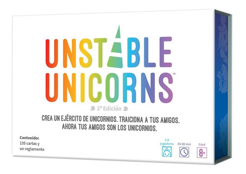 Juego De Mesa 135 Cartas Unicornios Inestables Febo