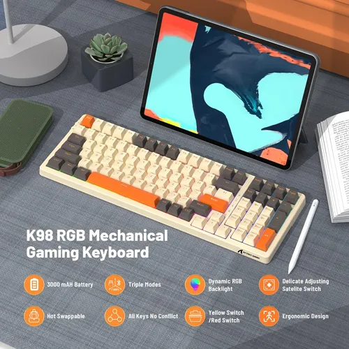 Tiburón De Ataque De Ataque K98 96% Teclado De Juego Mecánic