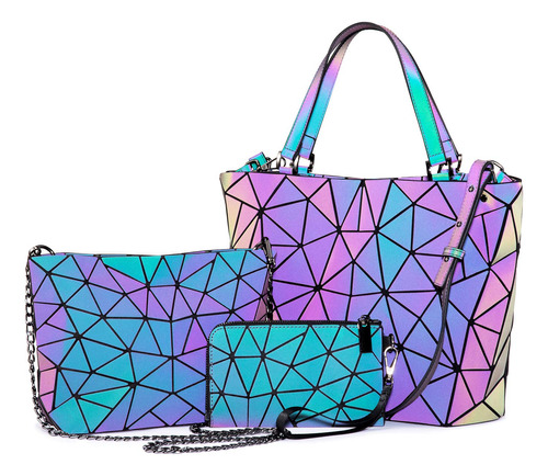 Carteras Geometricas Luminosas Y Bolsos Para Mujer Holograph