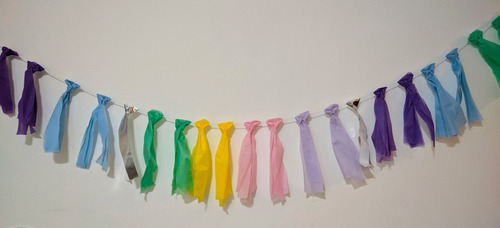Imagen 2 de 3 de Guirnalda Shabby Chic Flecos Tela Fricelina Cotillon