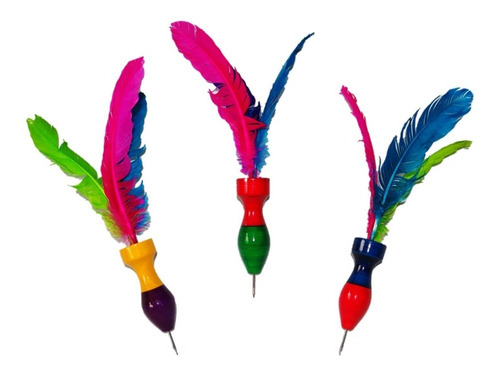 3 Dardos Para Globos De Fiesta Con Plumas De Ave