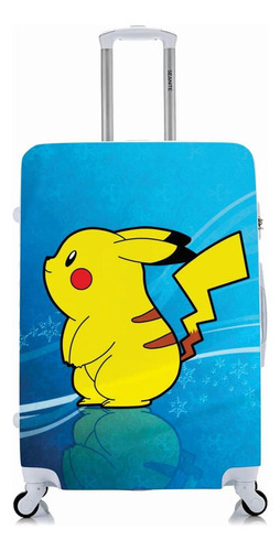 Capa Protetora Para Mala Viagem Grande Pikachu De Perfil