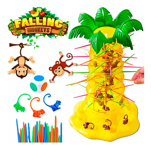Juego De Mesa Falling Monkeys Monos Con Palmera
