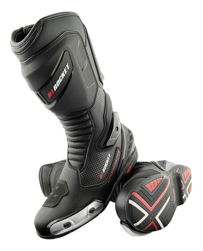 Imagen 1 de 9 de Bota Joe Rocket Speedmaster Larga Negro Para Moto