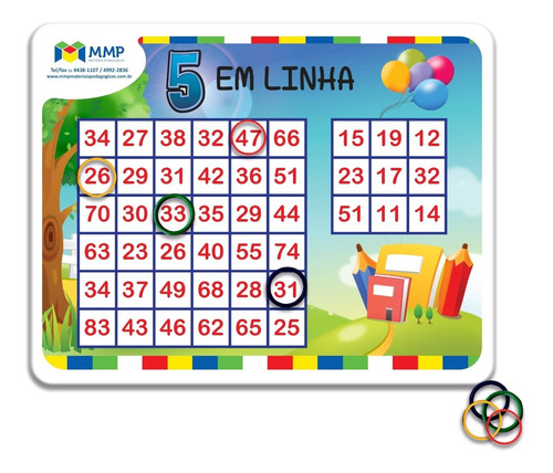 Imagem 1 de 1 de Jogo Cinco Em Linha - Jogo De Adição - Mmp