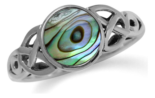 Silvershake Abalone Paua Shell Inlay 925 Sterling Silver 7.5