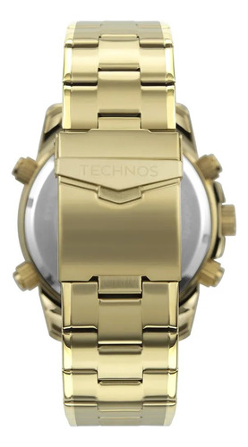 Relógio De Pulso Technos Com Corria De Aço Inoxidável Cor Dourado - Fondo Preto
