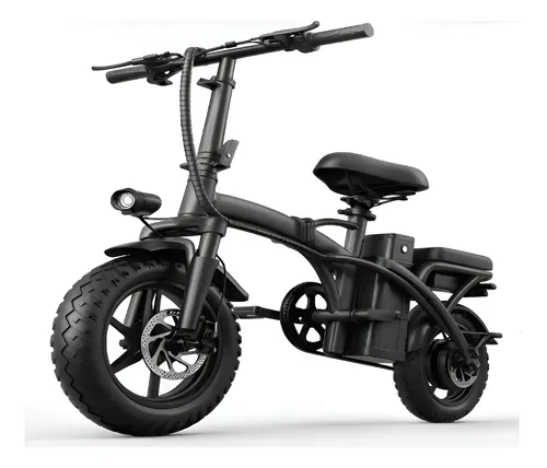 Bicicleta Elétrica Bike Scooter 400w Ate 25km Roda 14 Cor Preto