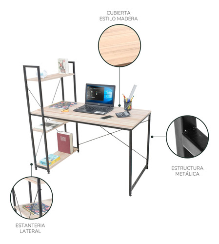 Escritorio Moderno Minimalista Para Computadora Color Café