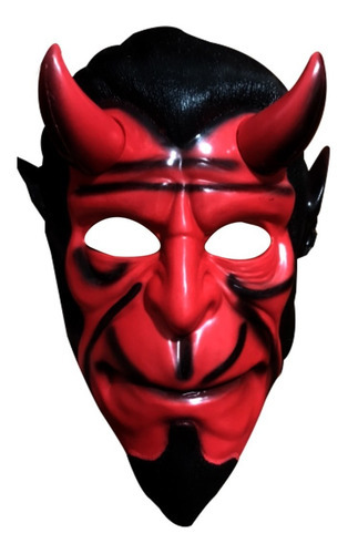 Máscara De Diabo Chifre Demônio Fantasia Festa Cosplay Cor Vermelho