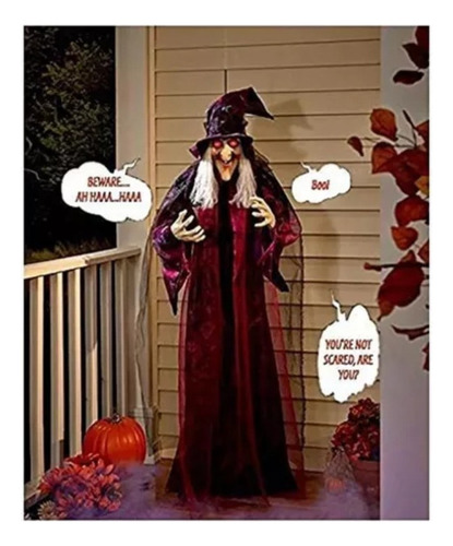 Bruja Activada Por Voz De Decoración De Halloween
