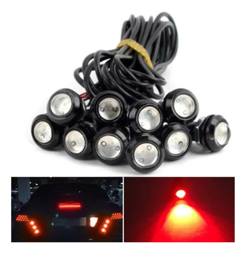 Pack 10 Un Led Ojo Águila 18 Mm Alta Potencia - Luz Roja