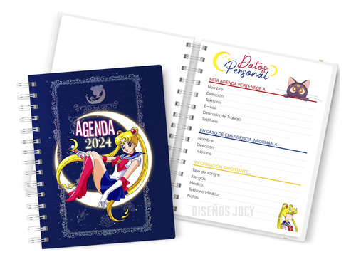 Agenda Sailormoon 2024 Semana A La Vista + Planner Mensual