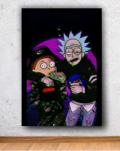 Cuadro Decorativo En Canvas Rick Y Morty Arte 28x41 Cm - 02