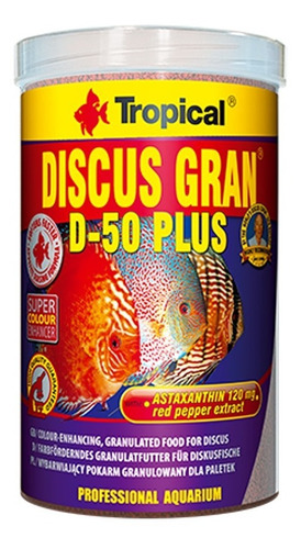 Alimento para peces Tropical Discus Gran D-50 Plus formato granulado