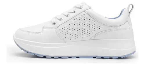 Tenis Mujer Flexi 117205 Sneaker Plataforma Piel Blanco Meses