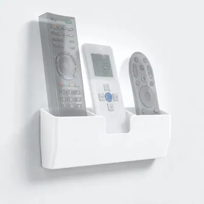 Suporte De Parede Para Controle Remoto Com Três Compartimentos Controle De Tv Ar Universal Resistente Cor Branco Pholex