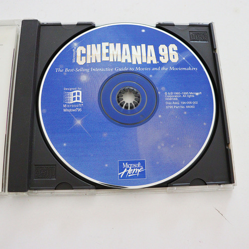 Cd-rom Cinemania 96 Microsoft Home Pc Antigo Windows 95