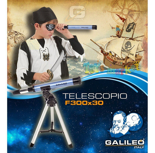 Telescopio Galileo Italy F300 X30 Refractor Con Tripode