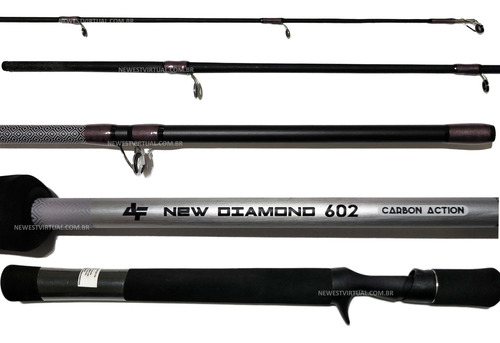 Imagem 3 de 5 de Kit 2un Vara Pesca Carretilha Carbono Diamond 1,80 M 6-12 Lb
