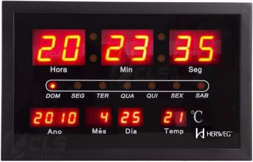 Reloj de pared LED digital 110/220 V con termómetro Herweg 6289