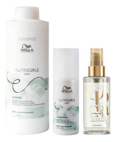 Kit Wella Pros Nutricurls Profissional-sh E Lv E Óleo Light
