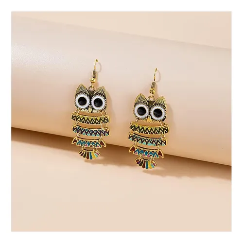Pendientes Colgantes De Búho Vintage Bohemio, Lindos De Búho