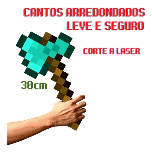 Espada Minecraft diamante brinquedo mdf resistente 30cm em