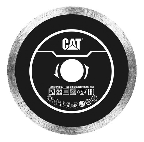 Disco Diamantado Continuo Amoladora 115mm Cat Porcelanato Color Negro