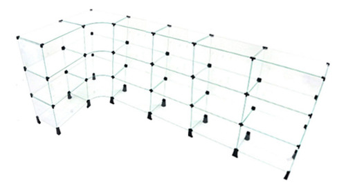 Balcao De Vidro Em L 2,50 X1,00 X 1,00 X 0,30