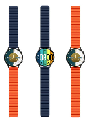 Smartwatch Kieslect K-Series Kr Pro Sport 1.43" caja 40mm de metálico negra, malla de silicona y bisel negro de dlc