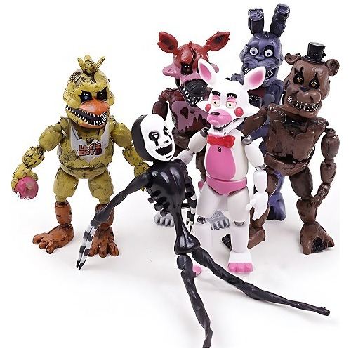 Five Nights At Freddy 6 Figuras Con Luz Tamaño 15-17 Cm