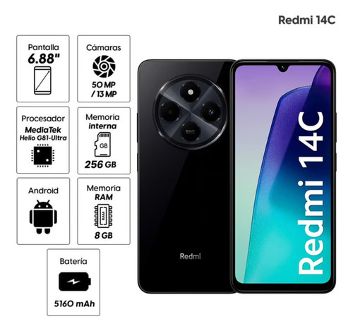 Xiaomi Redmi 14c 256gb 16gb Ram, Dual Sim Negro
