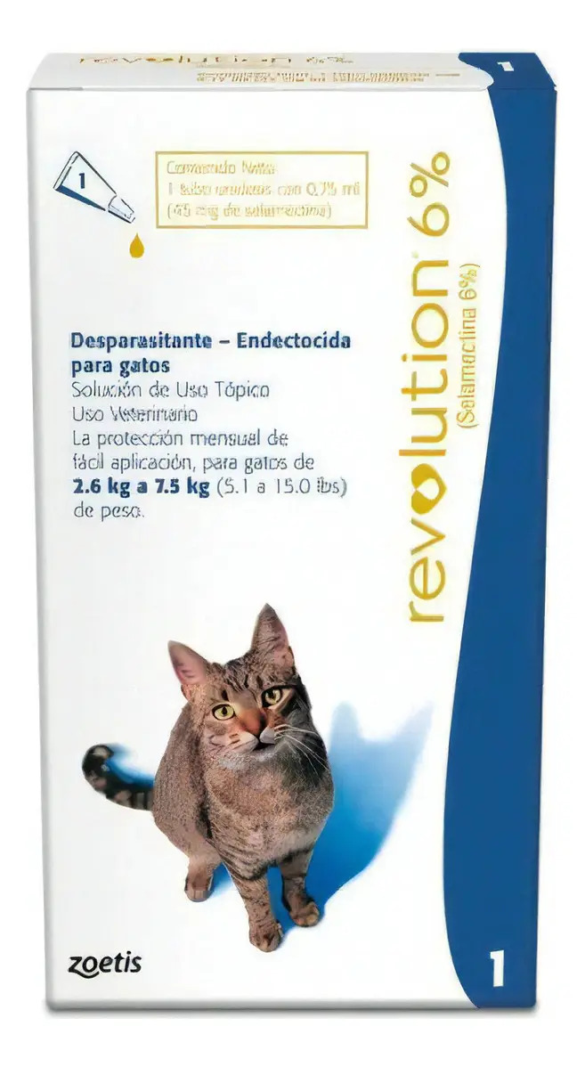 Revolution Antiparasitario Gatos 2.6-7.5 Kg Pipeta Zoetis 0.75ml