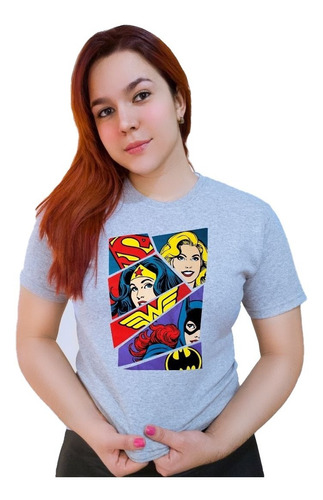 Polera Dama Estampada 100%algodon Diseño Mujeres Comic Con