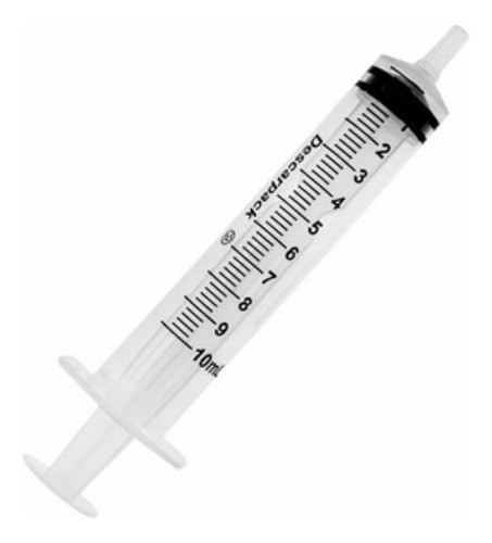 Seringa 10ml Descartável C/ag 25x7 C/100 Un Descarpack