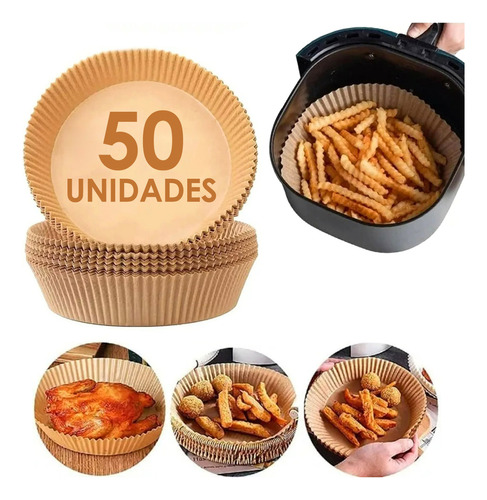 Forro De Papel Descartável Especial P/ Air Fryer Kit Com 50