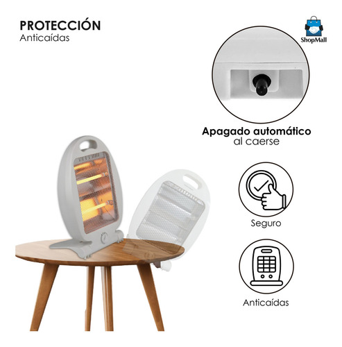 Calefactor Calentador Eléctrico Portátil Calor Instantáneo Color Blanco