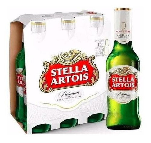Pack Cerveja Stella Artois Garrafa 275ml - 6 Unidades