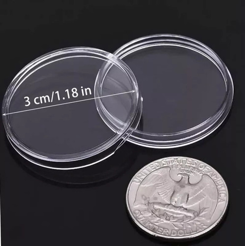 J Estuches De Monedas De Plástico, 30 Mm, 100 Piezas
