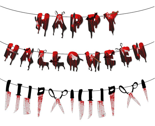 Halloween Bloody Weapons Garland Banner Decoraciones, S...