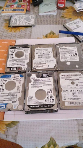 Lote 7 Discod Duros Para Portatil Todhiba Y Wd 500 Gigas