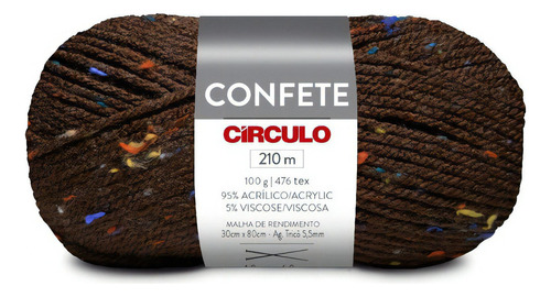 Lã Confete 100g Circulo - Tricô / Crochê Cor 7659 - Paineira