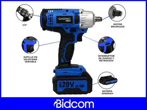 Llave De Impacto Eléctrica Taladro Gadnic De Alta Potencia