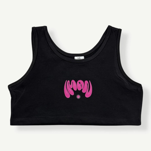 Top Iman Algodón Nena. Maria Becerra. Talles 6 Al 16 Negro Estampado 12