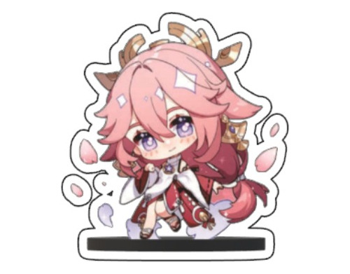 Totem Yae Miku Genshin Impact Decoração Stand Mdf 10cm