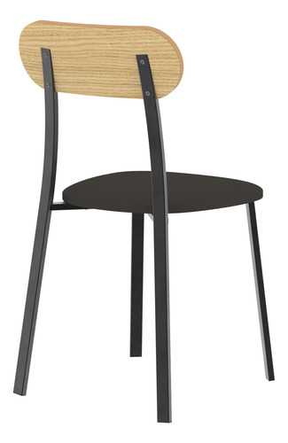 Mesa Rectanulgar 140 Cm Con 6 Sillas Modernas De Caño Negro Negro 6