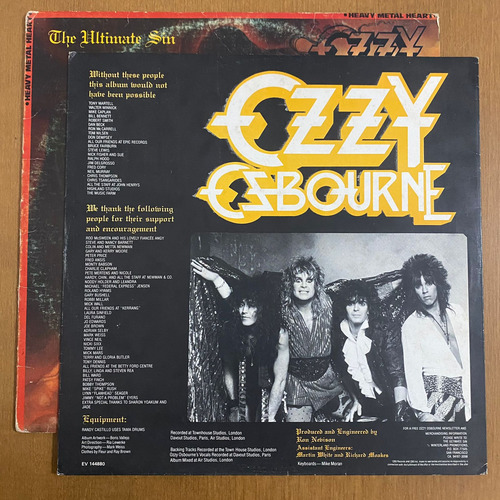 Lp Ozzy Osbourne - The Ultimate Sin Capa Ruim Disco Bom (Usado)